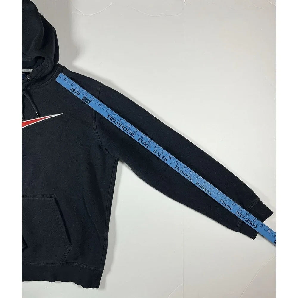 Vintage Y2K Nike Pullover Hoodie Center Swoosh Embroidered‎ Retro Black Large